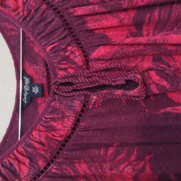 VERY USED LUCKY BRAND FLORAL SHORT SLEEVE PINK AND PURPLE SIZE 2X - Picture 8 of 16